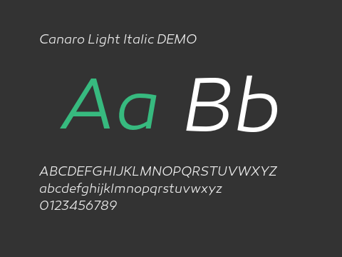 pyramide Meget sur Bloom Canaro Light Italic DEMO-otf字体下载,Canaro LightItalicDEMO 34170 Version 1.000  - 搜字体网